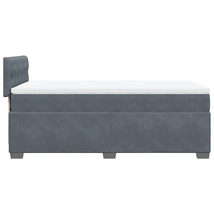 Sommier à lattes de lit et matelas Gris foncé 80x200 cm Velours - 5