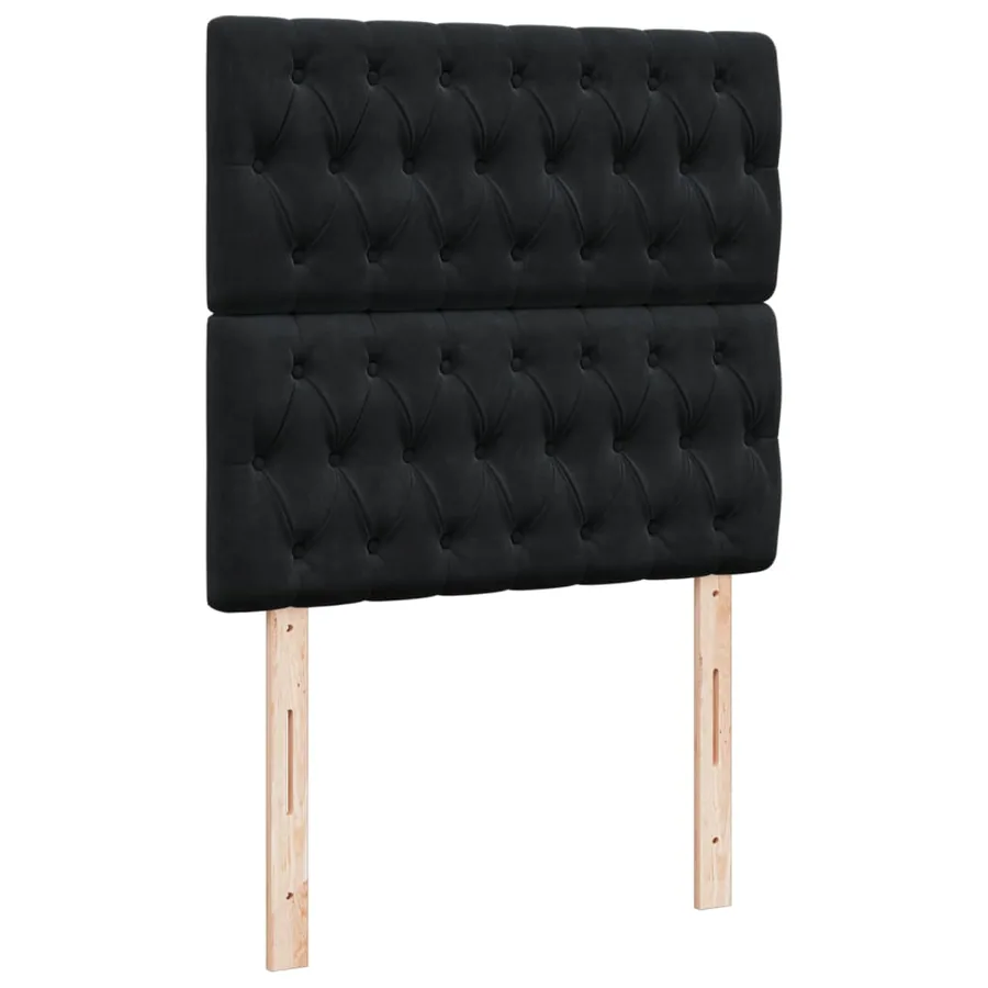 Sommier à lattes de lit avec matelas Noir 90x190 cm Velours - 8