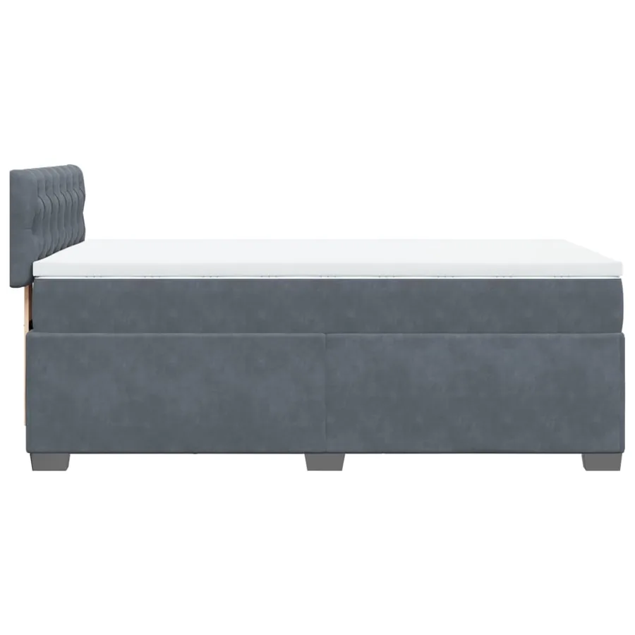 Sommier à lattes de lit et matelas Gris foncé 80x200 cm Velours - 7