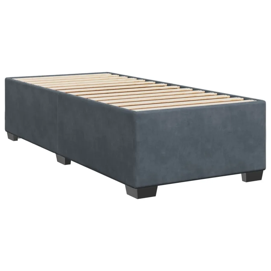 Sommier à lattes de lit et matelas Gris foncé 80x200 cm Velours - 5