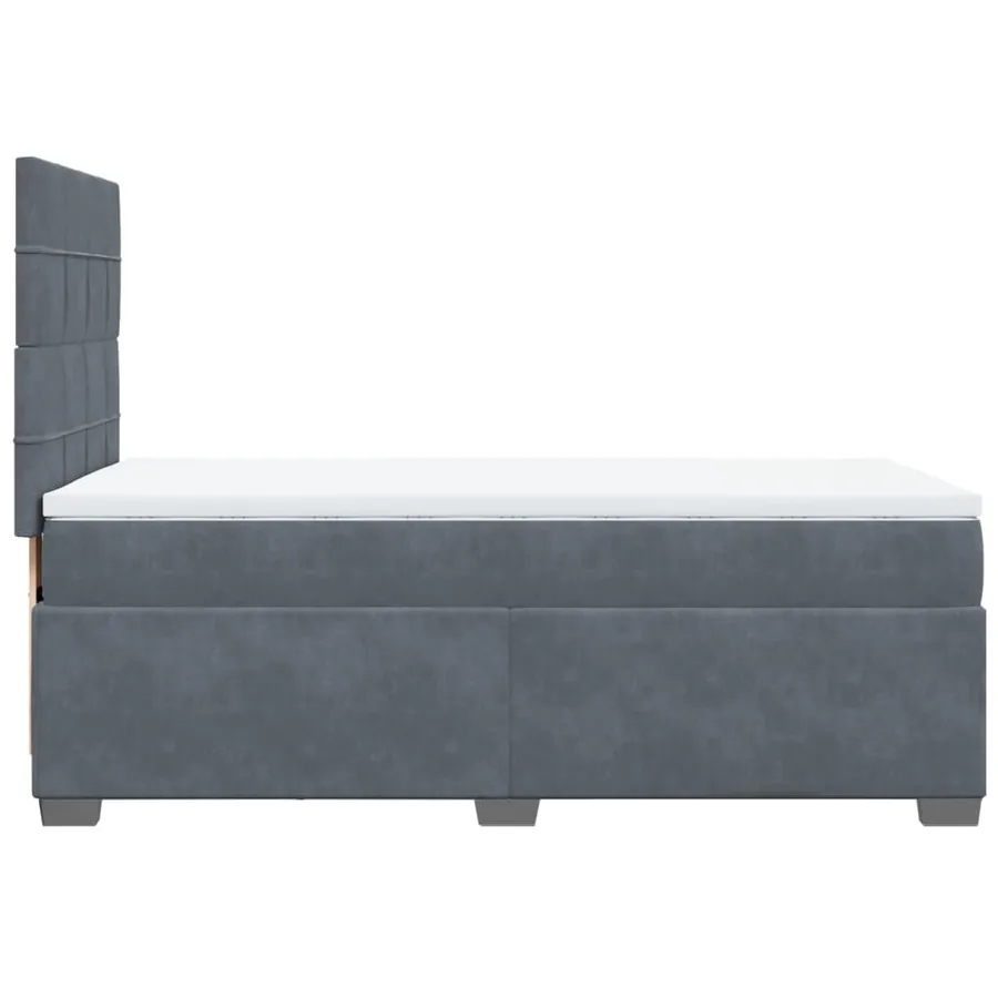 Sommier à lattes de lit et matelas Gris foncé 80x200 cm Velours - 9