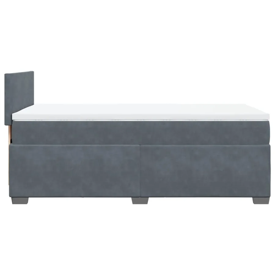 Sommier à lattes de lit et matelas Gris foncé 80x200 cm Velours - 5