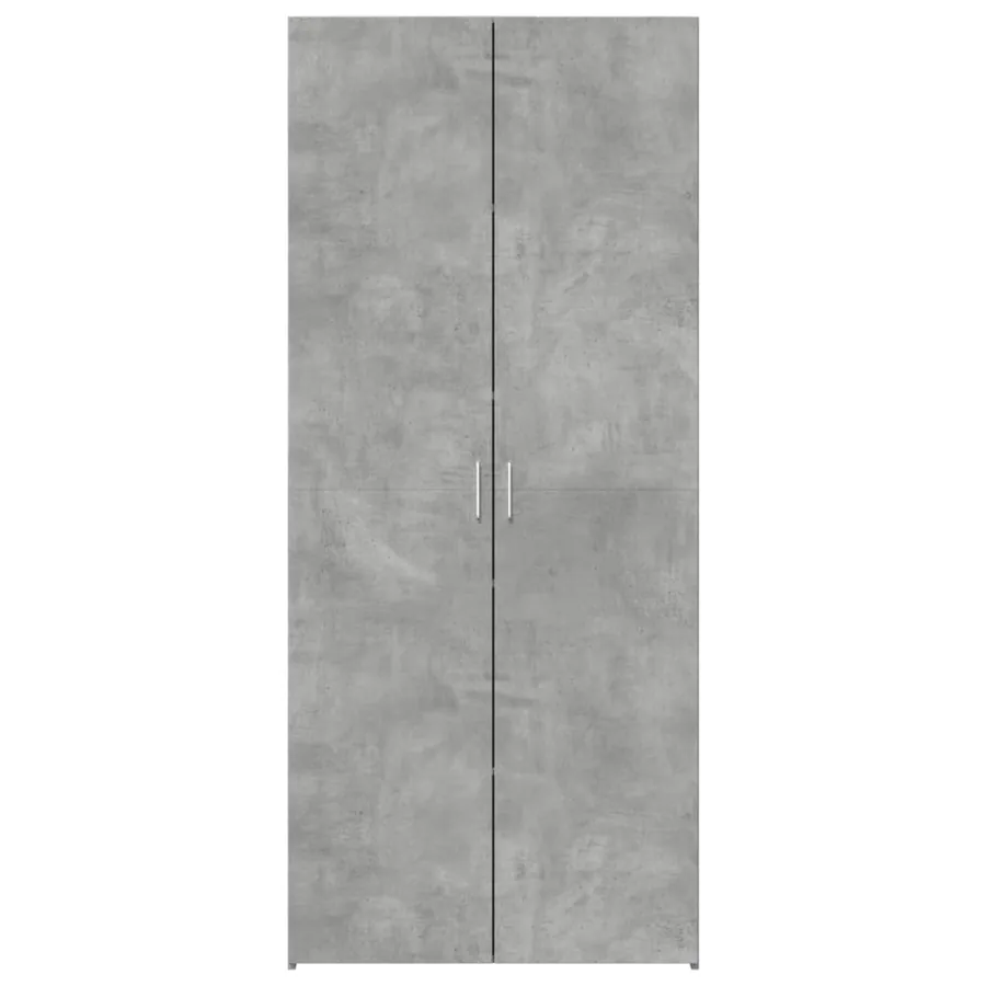 Buffet haut gris béton 80x42,5x185 cm bois d'ingénierie - 3