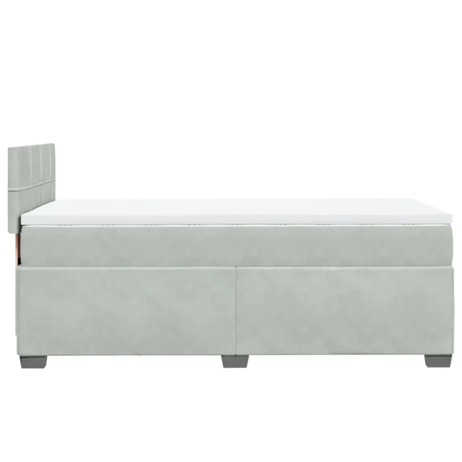 Sommier à lattes de lit et matelas Gris clair 80x200 cm Velours - 5