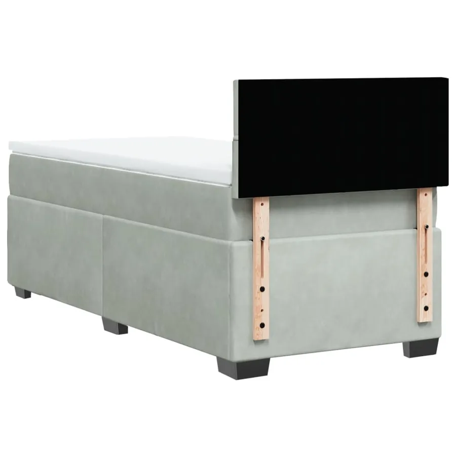 Sommier à lattes de lit et matelas Gris clair 80x200 cm Velours - 6