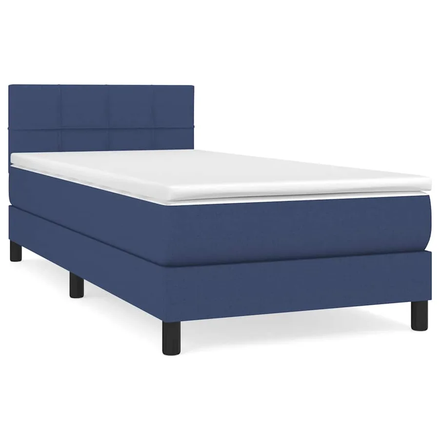 Sommier à lattes de lit avec matelas Bleu 90x190 cm Tissu - 2