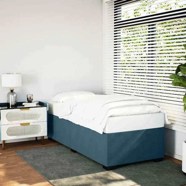 Cadre de lit sans matelas bleu 80x200 cm velours