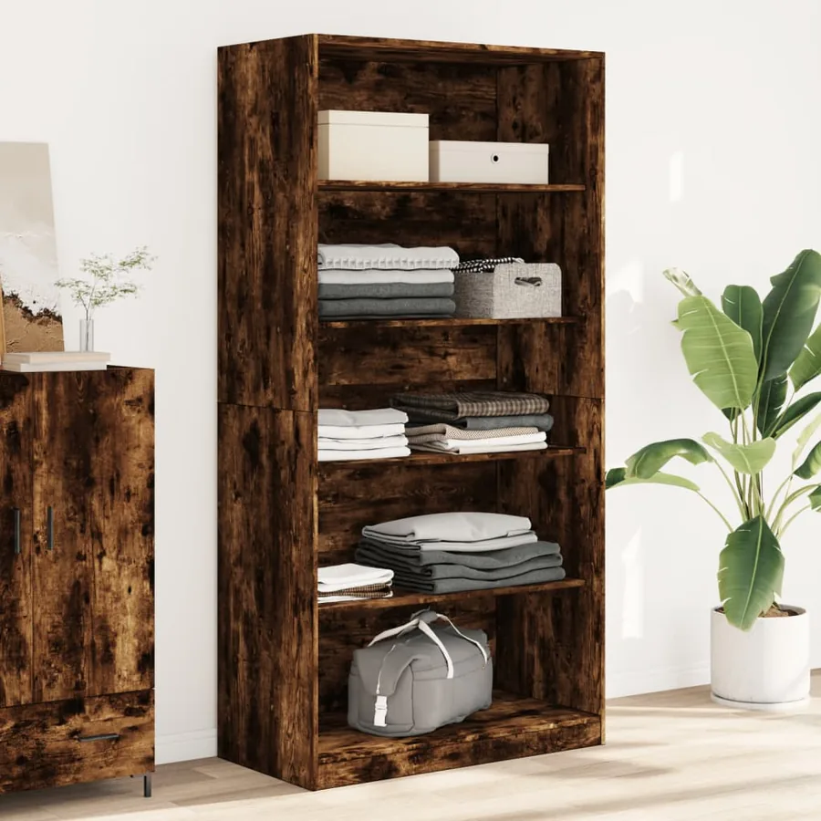 Garde-robe chêne fumé 100x50x200 cm bois d'ingénierie