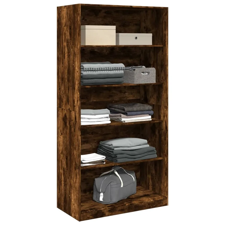 Garde-robe chêne fumé 100x50x200 cm bois d'ingénierie - 3