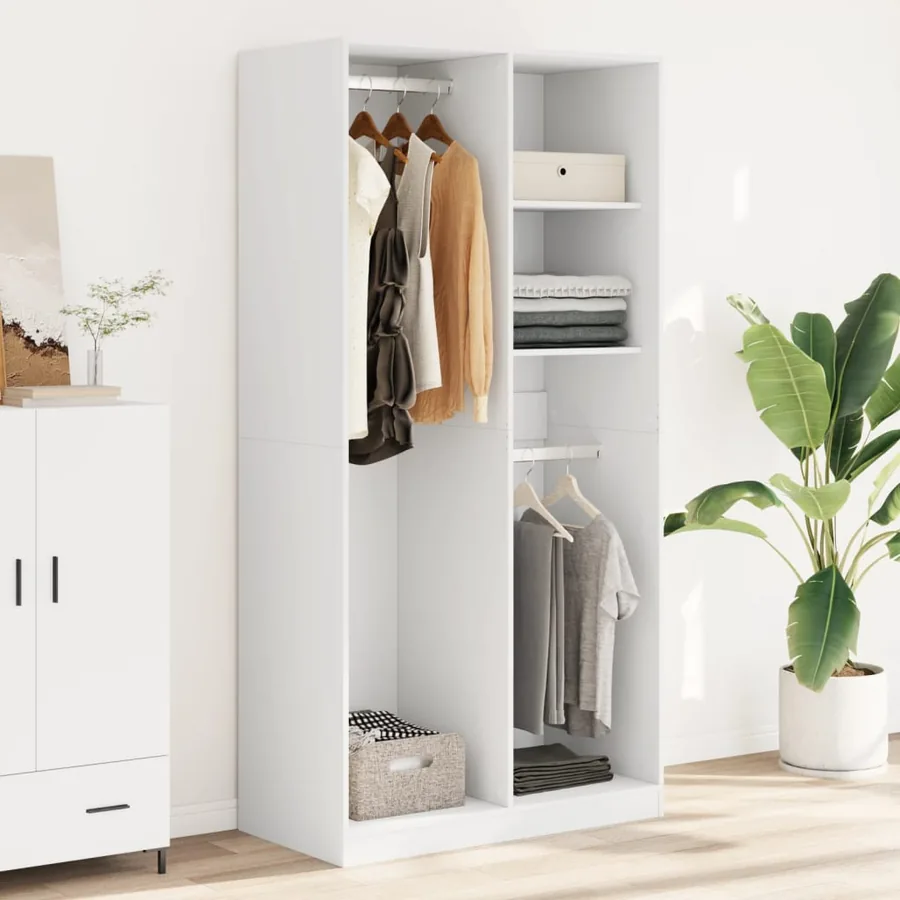 Garde-robe Blanc 100x50x200 cm Bois d'ingénierie - 3