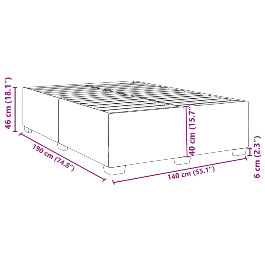 Cadre de lit sans matelas cappuccino 140x190 cm similicuir - 9