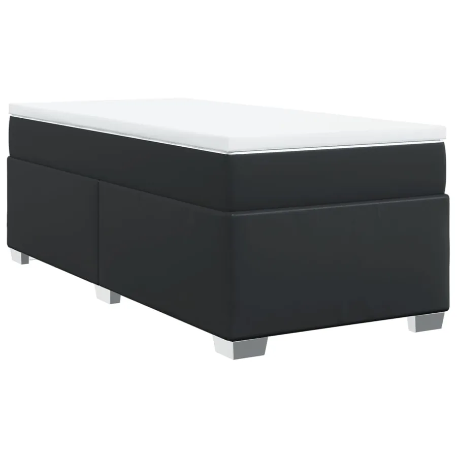 Sommier à lattes de lit avec matelas Noir 90x190 cm Similicuir - 2