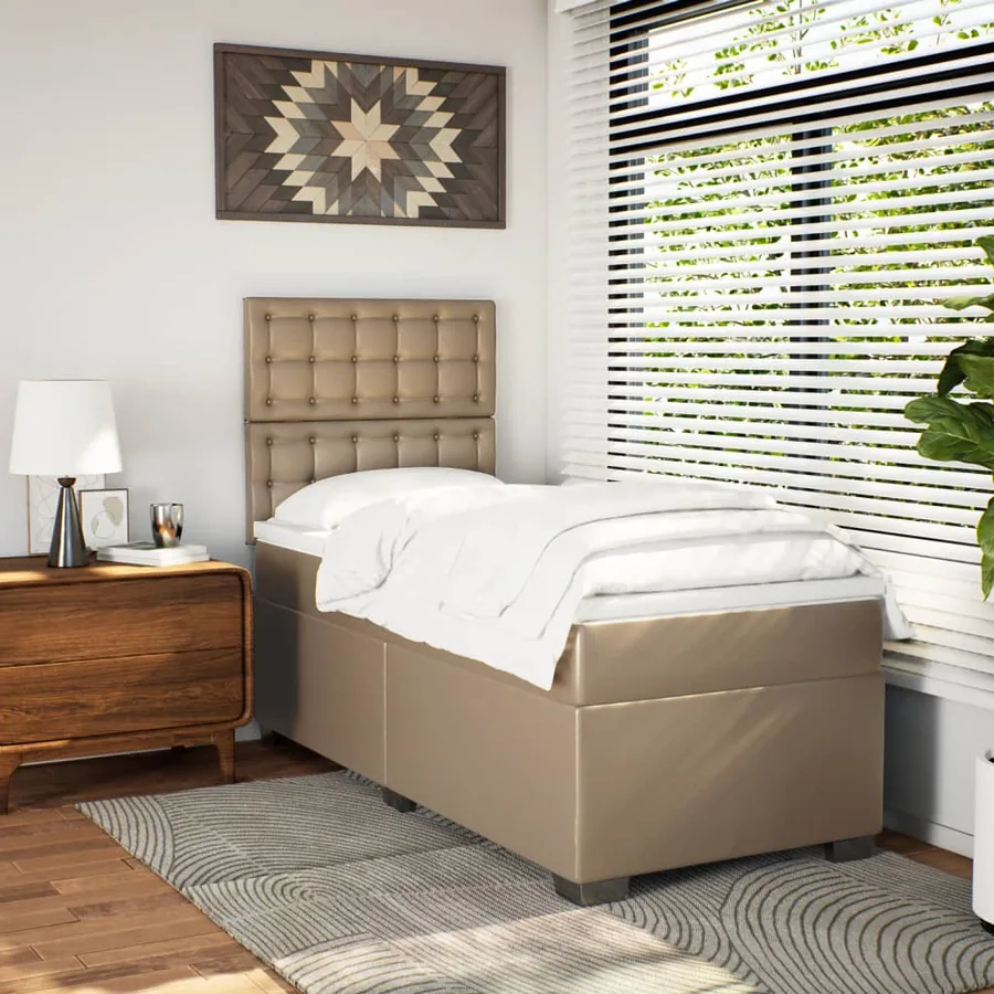 Sommier à lattes de lit avec matelas Cappuccino 100x200 cm - 4