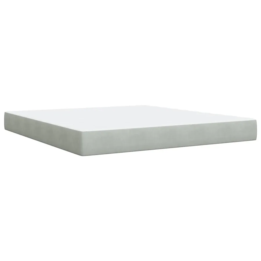 Sommier à lattes de lit et matelas Gris clair 180x200cm Velours - 6