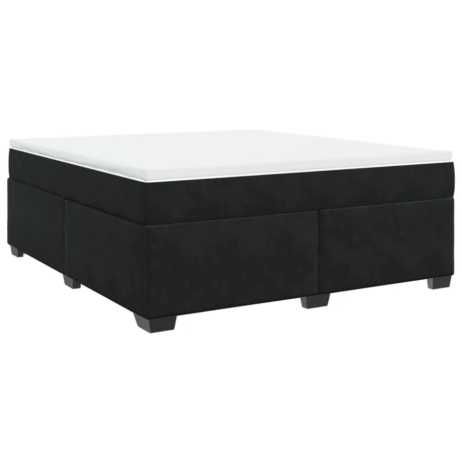 Sommier à lattes de lit avec matelas Noir 180x200 cm Velours - 9