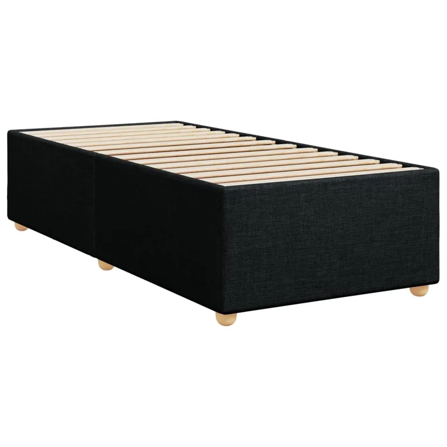 Cadre de lit sans matelas noir 90x190 cm tissu - 3