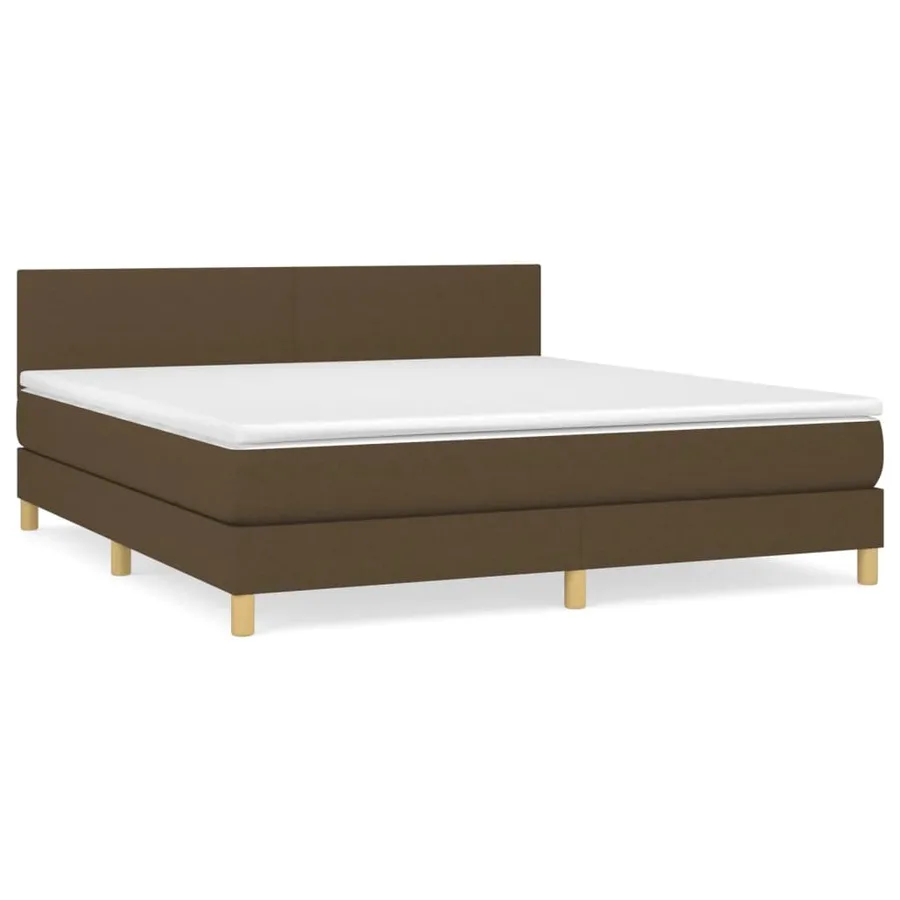 Sommier à lattes de lit avec matelas Marron foncé 160x200 cm - 2