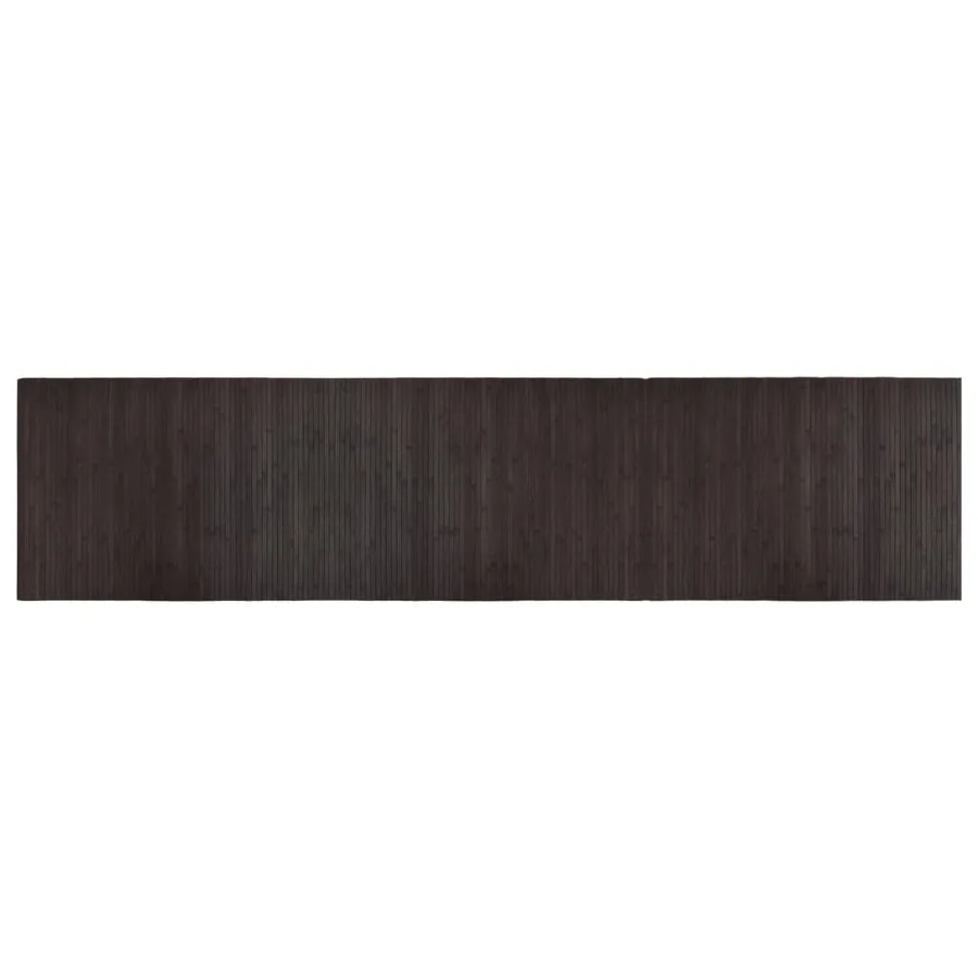 Tapis rectangulaire marron foncé 70x300 cm bambou - 2