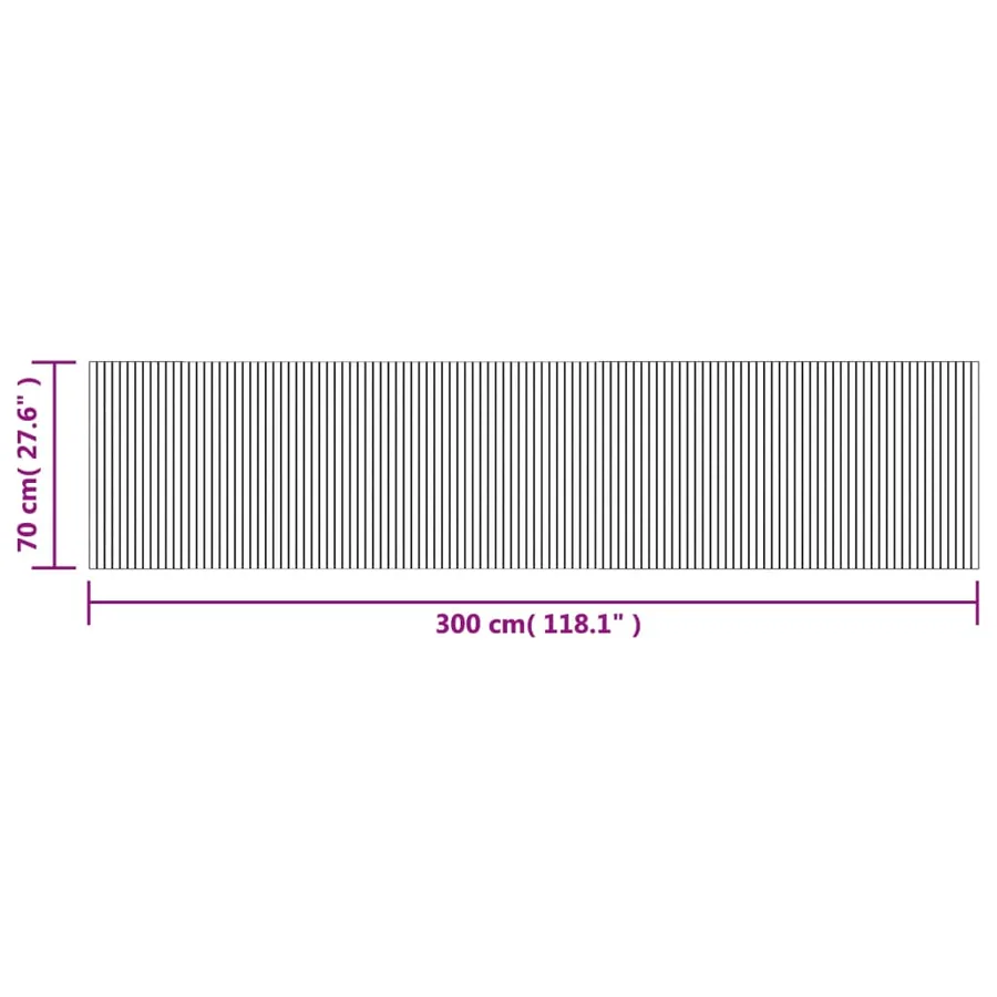 Tapis rectangulaire marron foncé 70x300 cm bambou - 8