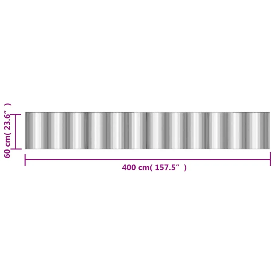 Tapis rectangulaire naturel clair 60x400 cm bambou - 8