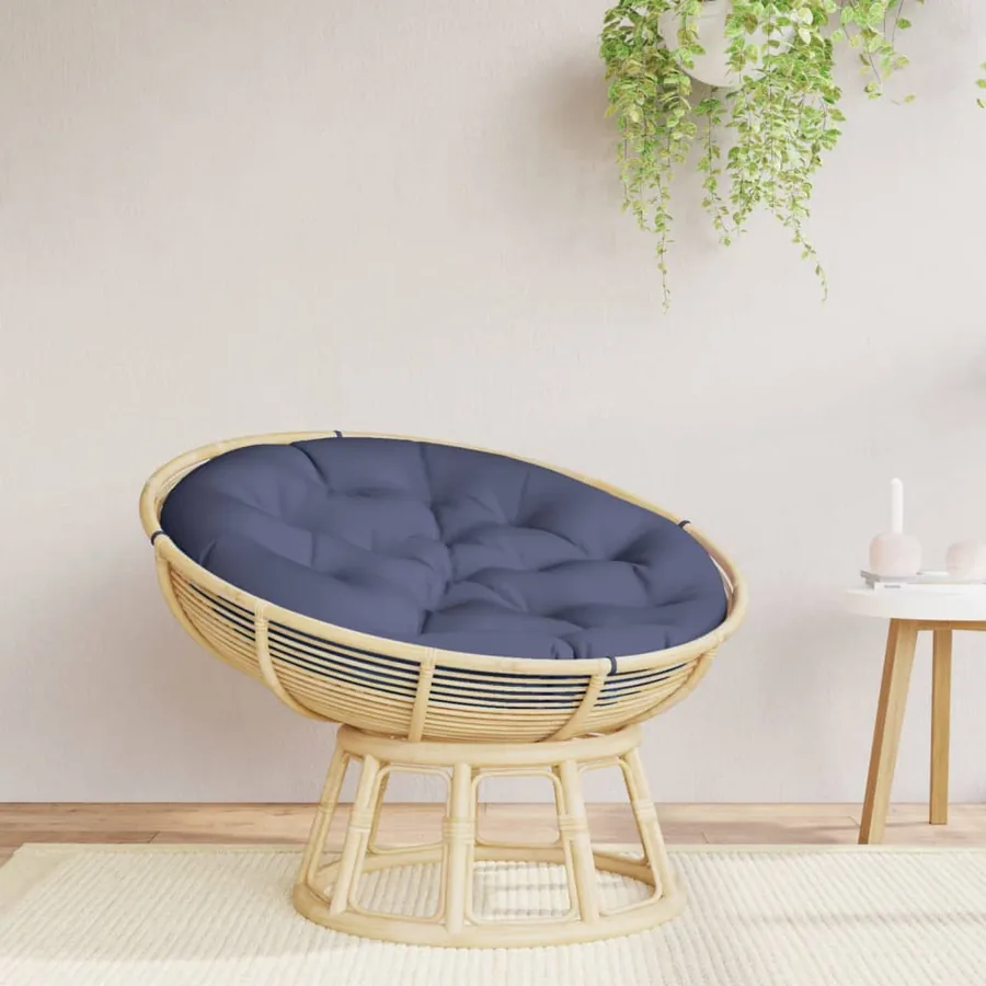 Coussin rond bleu marine Ø 100x11 cm tissu oxford