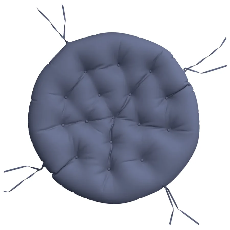 Coussin rond bleu marine Ø 100x11 cm tissu oxford - 2