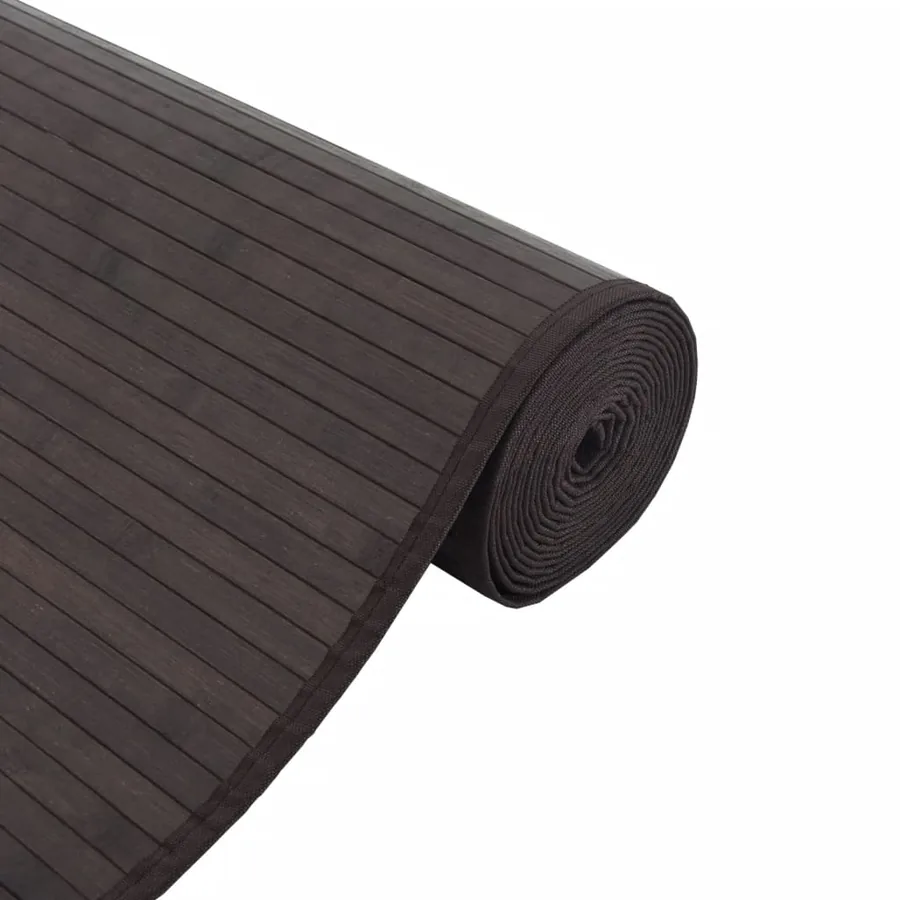 Tapis rectangulaire marron foncé 70x400 cm bambou - 4