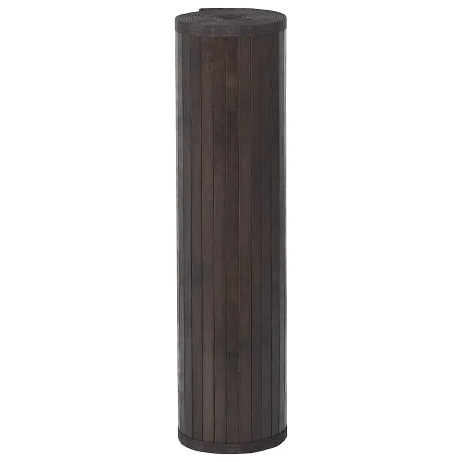 Tapis rectangulaire marron foncé 80x1000 cm bambou - 3
