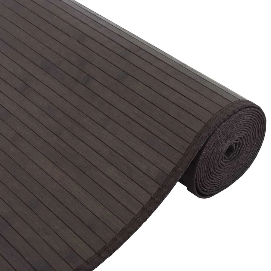 Tapis rectangulaire marron foncé 80x1000 cm bambou - 4