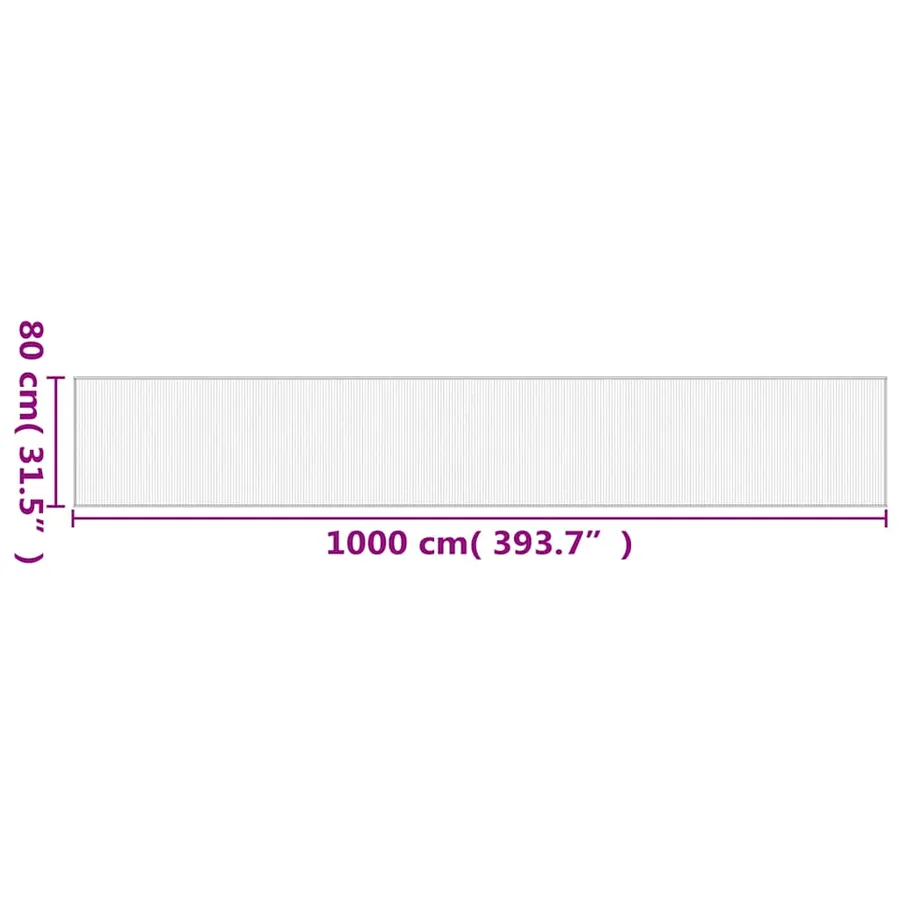 Tapis rectangulaire marron foncé 80x1000 cm bambou - 8