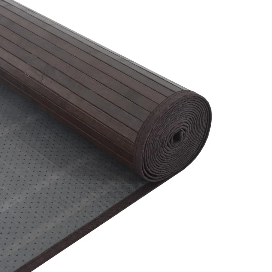 Tapis rectangulaire marron foncé 70x500 cm bambou - 5
