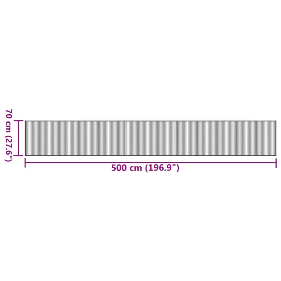 Tapis rectangulaire naturel clair 70x500 cm bambou - 8