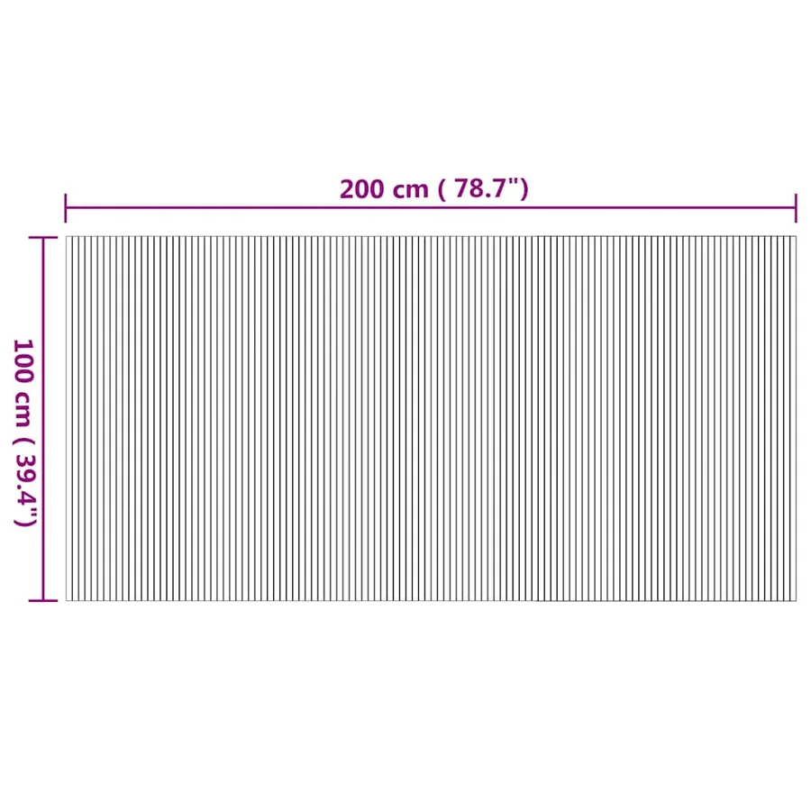Tapis rectangulaire naturel 100x200 cm bambou - 8