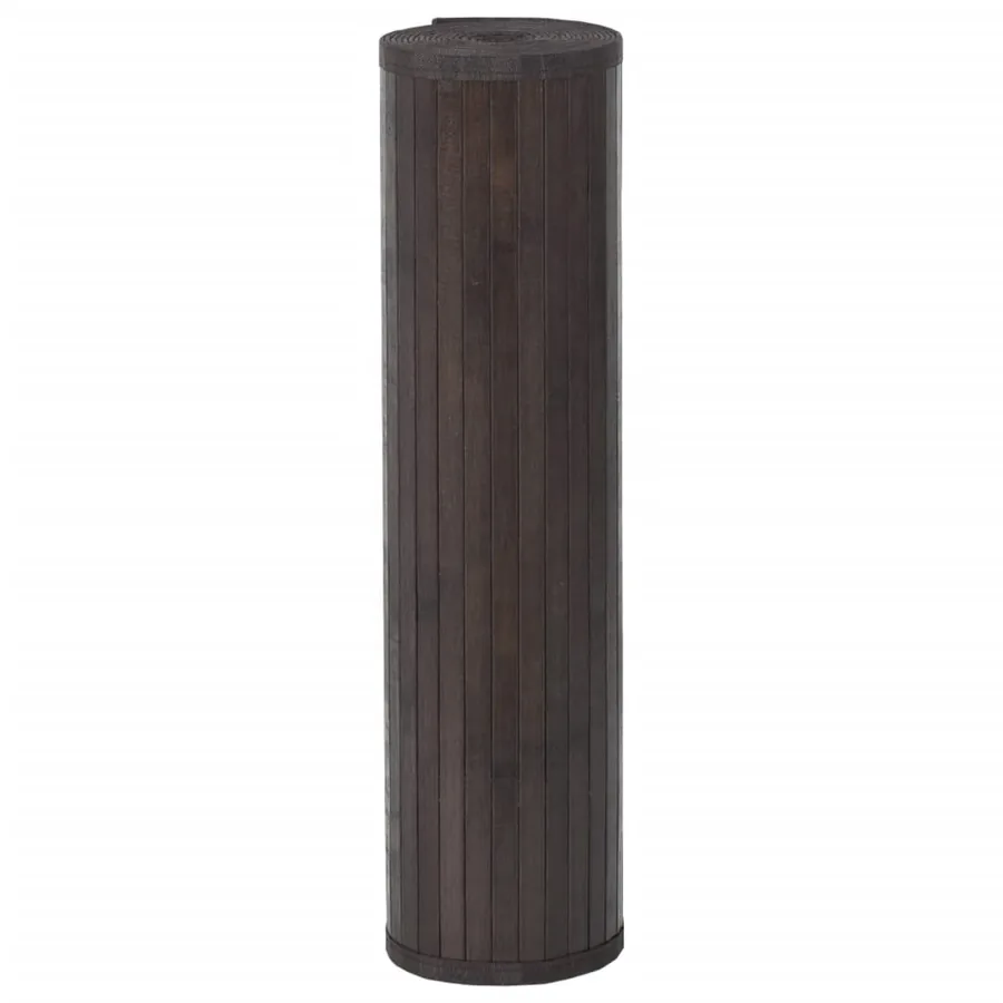 Tapis rectangulaire marron foncé 60x200 cm bambou - 3