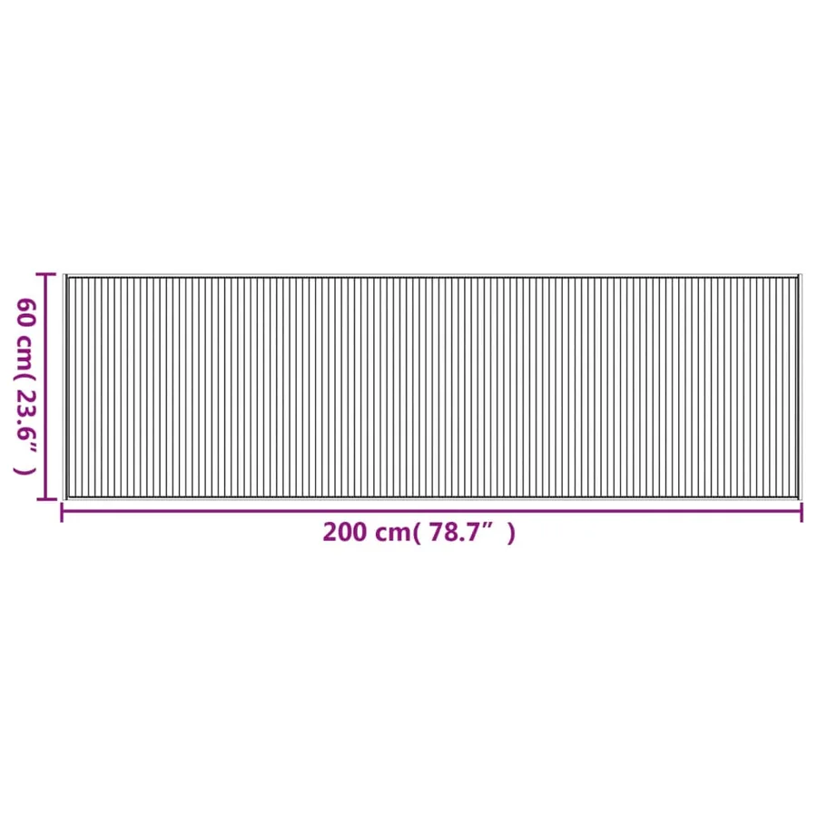Tapis rectangulaire marron foncé 60x200 cm bambou - 8