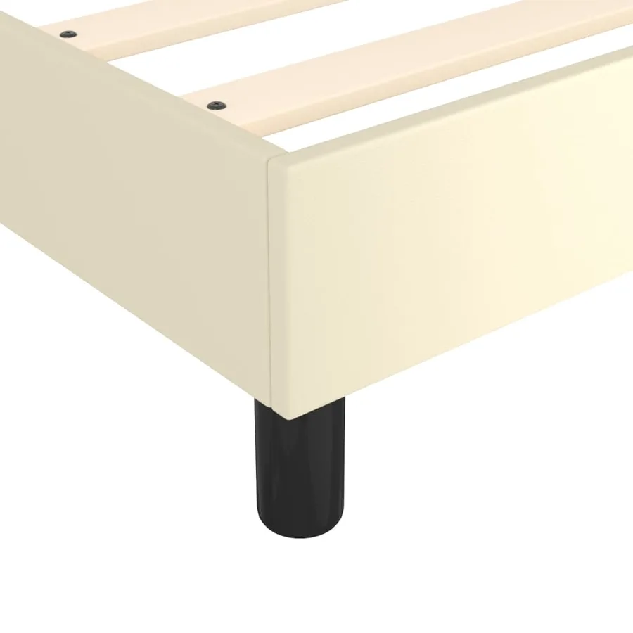 Sommier à lattes de lit avec matelas Crème 90x190 cm Similicuir - 7