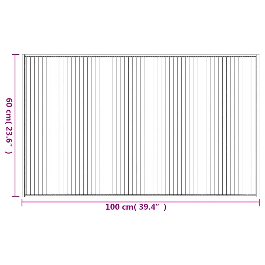 Tapis rectangulaire marron 60x100 cm bambou - 8