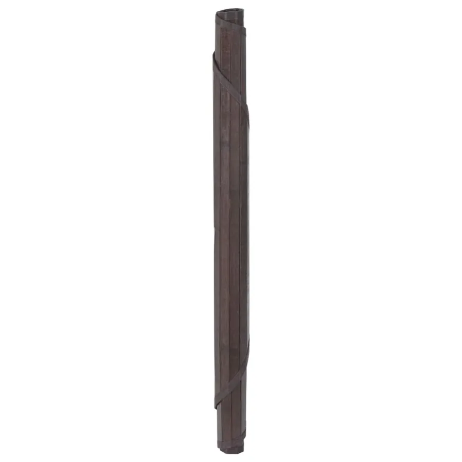 Tapis rond marron foncé 100 cm bambou - 3