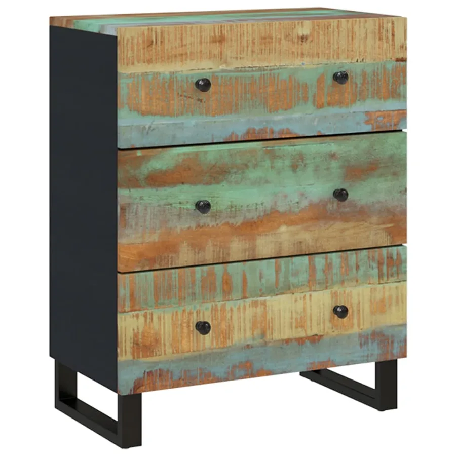 Buffets 2 pcs 60x33x75 cm Bois massif de récupération - 5