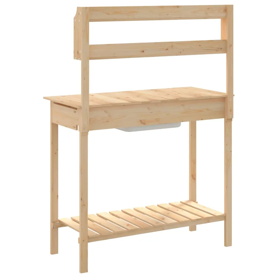 Table de rempotage et évier 147,5x44x139,5 cm bois massif sapin - 9