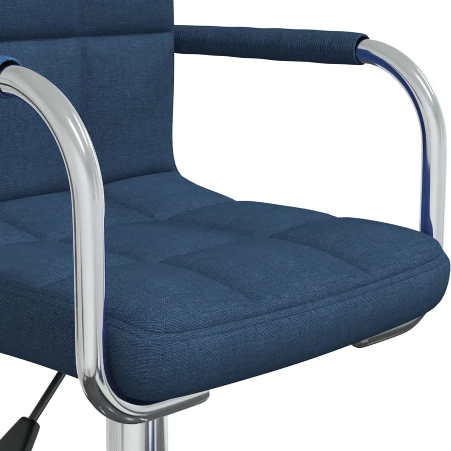 Chaise pivotante de salle à manger Bleu Tissu - 6