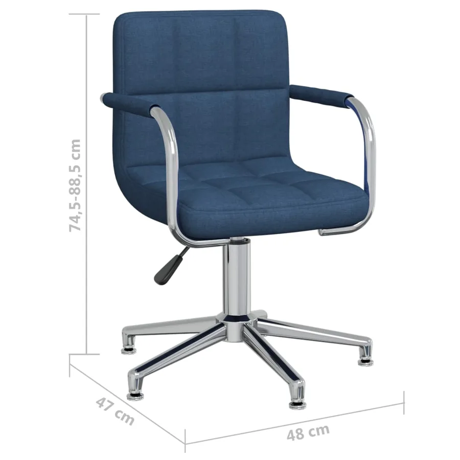 Chaise pivotante de salle à manger Bleu Tissu - 8