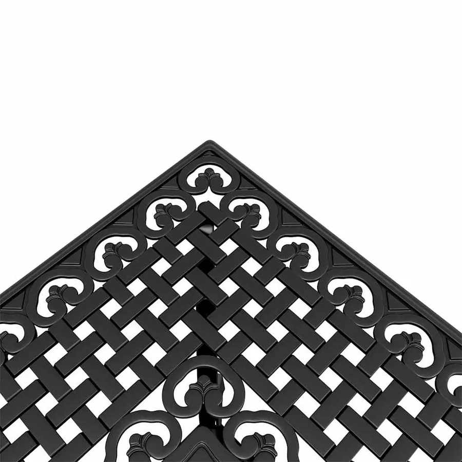 Ensemble de bistro 3 pcs noir aluminium coulé - 6