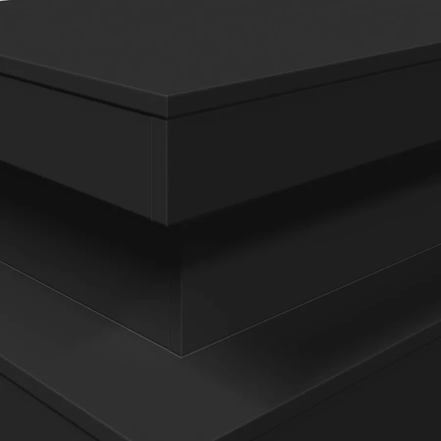 Table basse avec lumières LED noir 90x50x40 cm - 10