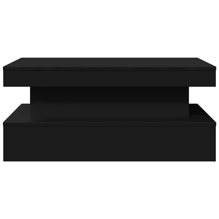 Table basse avec lumières LED noir 90x50x40 cm - 7