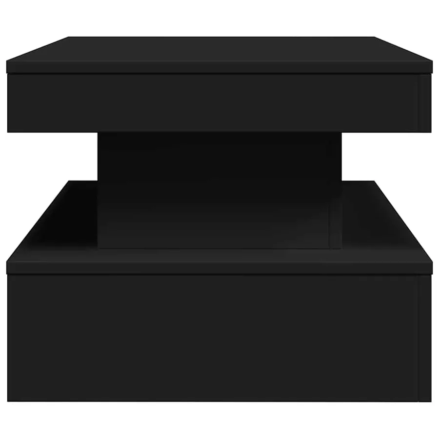 Table basse avec lumières LED noir 90x50x40 cm - 8