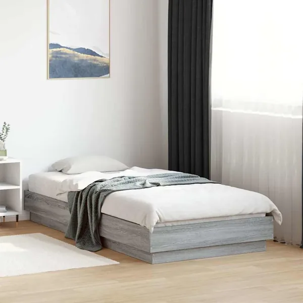 Cadre de lit sans matelas sonoma gris 90x190 cm