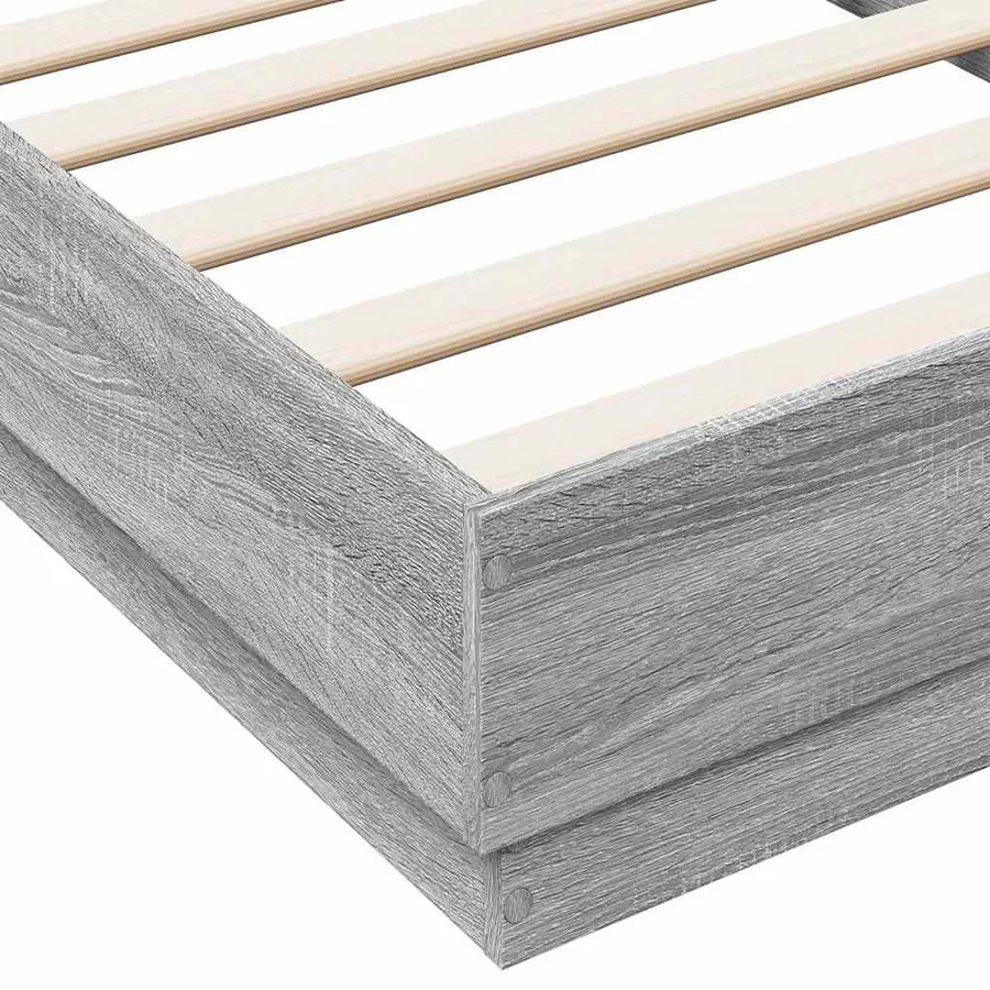 Cadre de lit sans matelas sonoma gris 90x190 cm - 7