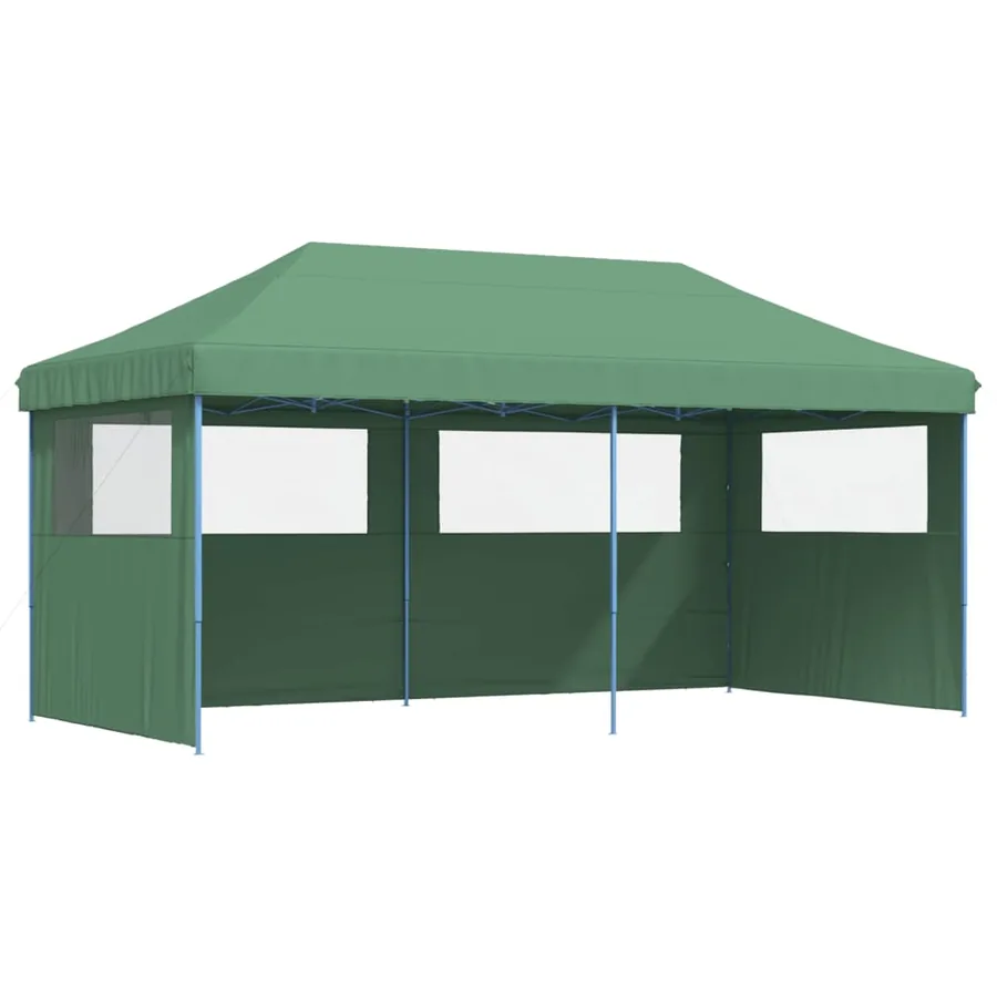 Tente de réception pliable escamotable 3 parois latérales vert - 2