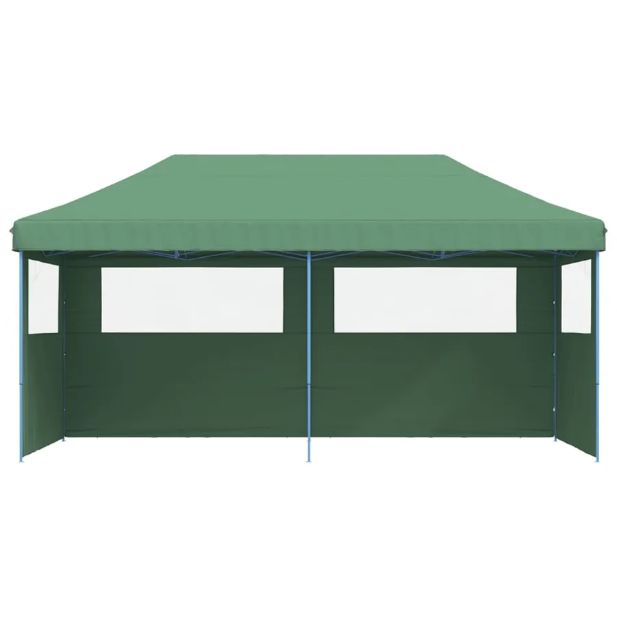 Tente de réception pliable escamotable 3 parois latérales vert - 3